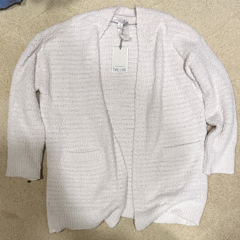 BarefootCozy Cream Open-Front Sweater
